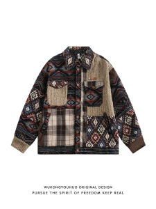 WUKONGYOUHUO | Áo Khoác Phong Cách Dân Tộc Retro Patchwork