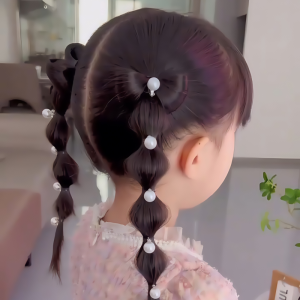 Red Pearl Girls Hair Accessories Childrens New Years Hair Clips Korean Style Braid Hairpins for Girls Cute Little Grab Clips