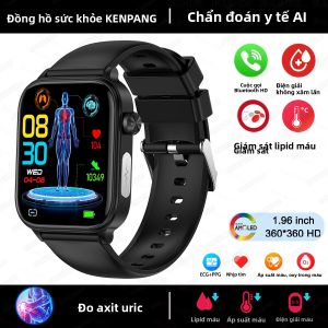 Đồng Hồ Thông Minh ECG+PPG 2024 Dành Cho Nam Theo Dõi Sức Khỏe Cấp Y Tế Với Chức Năng Theo Dõi Đường Huyết Lipid Máu Axit Uric Gọi Bluetooth Theo Dõi Thể Dục