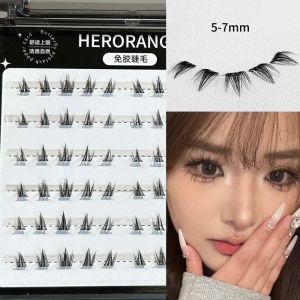 HERORANGE | HERORANGE Cool Wolf Asian Thick Lower Lash Clusters Clear Thin Invisible Band Sharp Spiky Tips Daily Party Camera Makeup