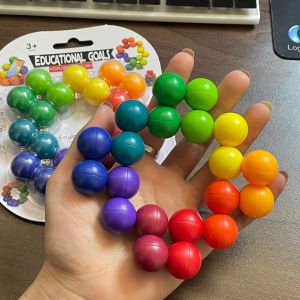 Sensory Fidget Toy Educational Color Ball 3D Rotating Montessori Game for Stress & Anxietyelief Phone Holder Toy Christmas Gifts