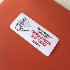 Drinking Water. Self Service. Air Minuman. Layan Diri. 自助取水. Sticker Sign Signage Notice. Refill Fill Drink Drinks.