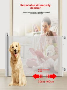 4 Meter Extra Long Children Safety Door Barrier Indoor Retractable Staircase Pet Fence Baby Protection Barrier