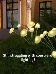 other | 6 LED Silicone Mushroom Solar Powered Outdoor Lights Lawn Lamp Garden Tree Ground Plug Light Landscape Light 212