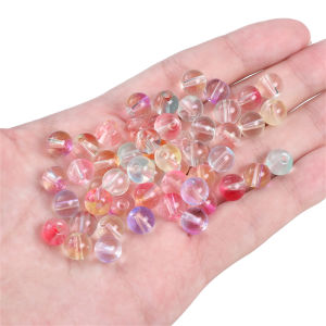50pcs 8mm Mixed Candy Colors Glass Crystal Beads Round Loose Spacer Beads For DIY Handmade Bracelet Necklace Jewelry Making Accessories