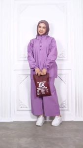 EXCLUSIVE Jas Hujan Setelan Hoodie Dewasa Premium Bahan PVC JAHIT PRESS