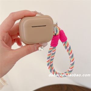 Simple Pure Color Silicone Protective Case for Airpods 1/2/3/4 Pro2 Pro3 Wireless Bluetooth Earphone Strap Hand Cord Frame