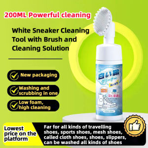 Shoe Cleaner 200ML With Brush White Shoes Cleaner Foam Cleaning Dry Cleaning Agent White Sneaker Cleaning Whitening Agent