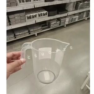 IKEA อิเกีย เหยือกตวง ถ้วยตวง พลาสติก แบบหูจับ ปากแหลม ความจุ 1ลิตร มีสเกลวัด พลาสติกเนื้อดี
