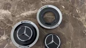 Logo chụp mâm ốp lazang bánh xe ô tô Maybach AMG DE6082-T6 chất liệu hợp kim nhôm và nhựa ABS