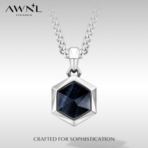 Exclusive Bronze Hsiangite and Hawks Eye Stone Necklace