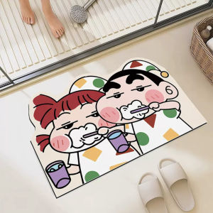 Keeppley | Crayon Shinchan Bath Shower Mat Absorbent Quick Dry Non Slip Soft Anime Decorative Floor Door Water Uptake Crayon Shin Chan Mat