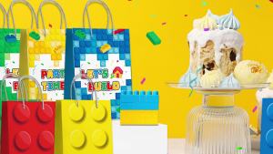 24 Pcs Building Block Party Favor Bags Building Block Gift Bags Building Block Party Bags Building Block Party Present Bag