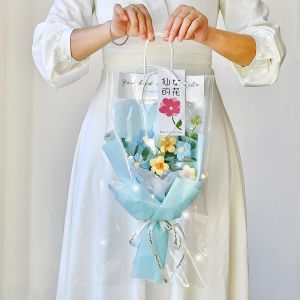Handcrafted Bouquet of Sunflowers Roses Carnations