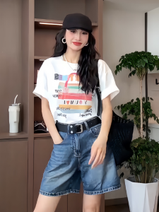 Elegant Lace Splice Short T-Shirt Back Patchwork Color Gradient Letter Print Small Size Summer Fashion Korean Style Top