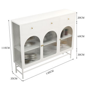 Household Wall-Side Nordic Simple Sideboard Storage Accessible Luxury Wine Cabinet Cupboard Tea Cabinet Chest of Drawer Changhong Glass Cabinet