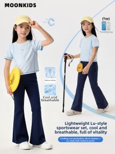 Moonkids | Stylish Sports Fitness Set for Girls Shorts Flared Pants