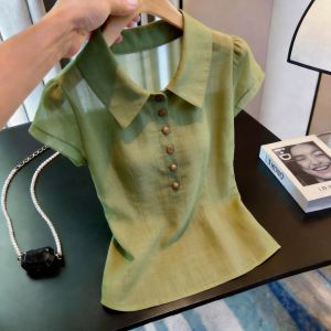 KUNAILIN | Slim Fit Stylish Short Sleeve Collared Women Shirt