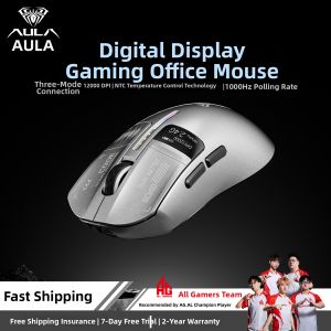 AULA | Chuột Chơi Game Không Dây Bluetooth Tri-Mode có Màn Hình Hiển Thị