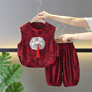 Bộ Trang Phục Hanfu Màu Đỏ Cho Bé Trai Mùa Hè Mới Bộ Trang Phục Sinh Nhật Cho Bé Trai Tròn Một Tuổi Trang Phục Truyền Thống Trung Quốc