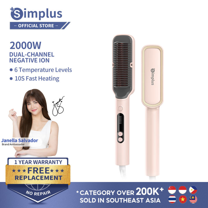 Simplus Hair Straightening Comb Heat Electric Straightener Hot Comb ...