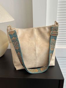 Túi Bucket Dung Tích Lớn Retro Nữ Đi Lại Thoải Mái Túi Đeo Vai Đơn Thời Trang Xuân Hè Hàng Mới Về