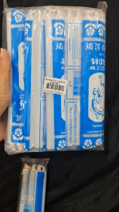 เทียนหงษ์ 6x7 เทียนขาว ห่อสีฟ้า ขายยกแพค แพคละ5ห่อ1ห่อมี6ด้าม เทียน