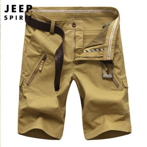 Jeep Spirit quần short nam oversize cotton mùa hè quần sooc thoáng khí Quần túi hộp nhiều túi rộng