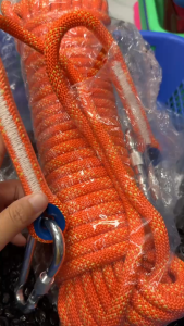 Tali Tambang 12mm Tali Panjat Tebing Polyester 20 Meter Paracord + 2 Karabiner