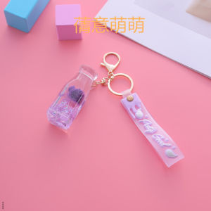 Healing Department Creative Keychain Girl Student Cute Flowers Quicksand Bottle Birthday Gift Valentines Day Bag Pendant