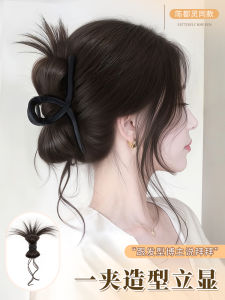 Low Bun Hairband Fake Hair Clip Butterfly Knot Missy Side Chignon Simulation Hair Fake Hair Bundle Traditional Chinese Style