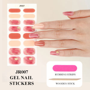 16 Stickers / Sheet Multi-color Stickers Gel Nail Art Stickers (UV Lamp Semi Curing Required) Nail Polish Film Nail Stickers