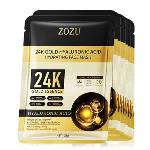 10pcs 24K Golden Hyaluronic Acid Face Mask Facial skincare Firming Moisturizing Hydrating Facial Masks Skin Care ผลิตภัณฑ์