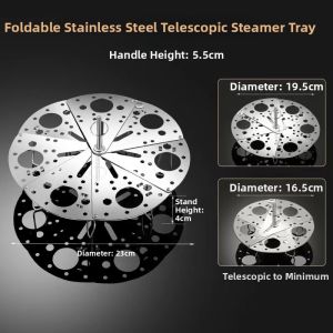 FENGHONGTAO | Foldable Stainless Steel Steamer Basket Multifunctional Kitchen Tool