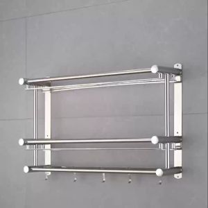SUS304 Rak Handuk Tempat Rak Dapur Rak Dapur 2 Susun Rak Kamar Mandi Dinding Stainless