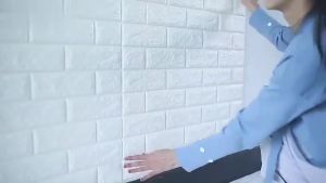 วอลเปเปอร์ติดผนัง Wallpaper3D แผ่นติดผนังลายอิฐ สติ๊กเกอร์ติดผนัง ขนาด 38.5x35cm ทำความสะอาดง่าย พร้อมส่งในไทย