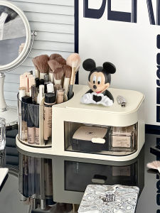 Luxury Desktop Makeup Organizer Box Perfume Lipstick Drawer Type Storage Rack Rotating Cosmetic Brush Storage Tube Plastic Rectangular