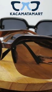 Kacamata Wanita Kotak Besar Semi Rimless Imitasi Modis - XL148