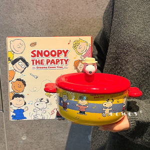 Cute Design Ceramic Bowl With Lid Home Use