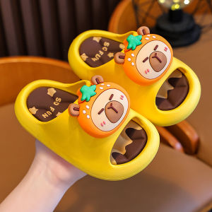 Childrens Slip-resistant Bath Slippers Summer Cartoon PVC Soft Bottom Anti-slip Bathroom Slippers Boys Girls Parent-Child