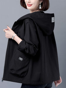 Shalldoer | Black Oversized Casual Hooded Jacket for Women