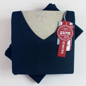 Mens Warmth Set Thick round Neck Underwear Wool Silk Skincare Autumn Clothes Brother Huaxia Brand Heat Generating Fiber