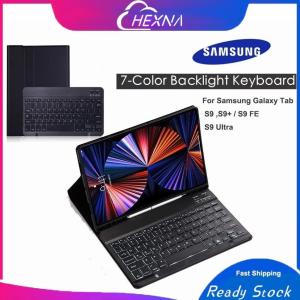Backlit wireless Bluetooth keyboard case for Samsung Galaxy Tab A9 A9 + S10 Lite S11 S7 S8 S9 S9 Plus S10+plus S9 Fe + 12.4inch cover with pen holder/mouse