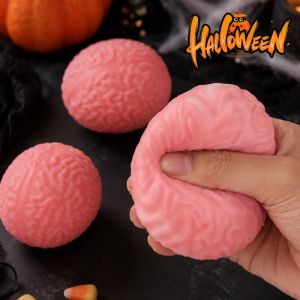 3Pcs Spooky Halloween Brain-Relief Brain Matter Stress Ball Teens Adults Party Favors Easter Halloween Birthday Gift
