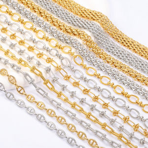 Stainless Steel Plated 18K Gold Chain DIY Jewelry Necklace Bracelet Cuba Chain Waterproof Chain Thick Chain - Lazada