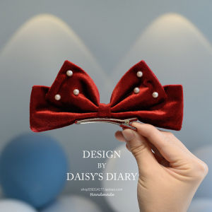 กิ๊บติดผมผ้ากำมะหยี่สีแดง 3 มิติ โบว์ผีเสื้อ กิ๊บติดผมสำหรับเด็กผู้หญิง เครื่องประดับผมสำหรับเด็กผู้หญิง ทรงเจ้าหญิง วัสดุผ้ากำมะหยี่
