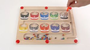 Mainan Edukasi Papan Magnetik Berhitung Mensortir Warna Pena Magnet / Color Classification Maze / Mainan Sortir Warna Berhitung Magnetic / Magnetic Board Wooden Education Toy Mainan Edukasi Anak Kado
