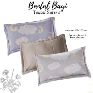 Bantal Bayi Bantal Baby Newborn Tensel Sutra Organik Motip/ Polos RANDOM