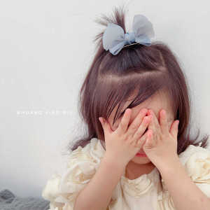 Huang Xiaoniu Kids Fresh Blue Three-Dimensional Bows a Pair of Hairclips Baby Sweet Bun Head Clip Fashionable Princess Headdress