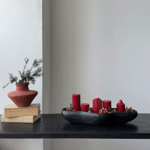 Bộ Đĩa Trang Trí Gỗ Hương Thơm Phong Cách Zen